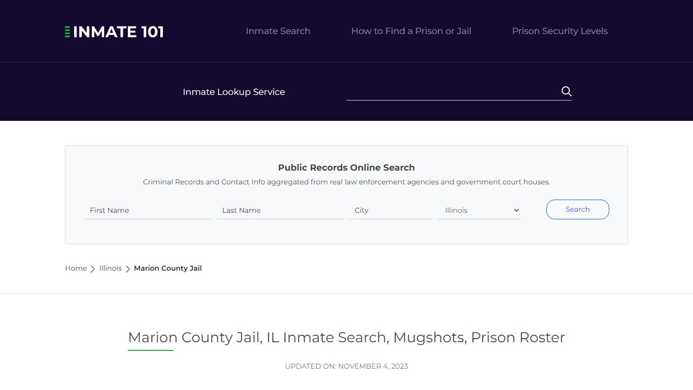 Marion County Jail, IL Inmate Search, Mugshots, Prison Roster